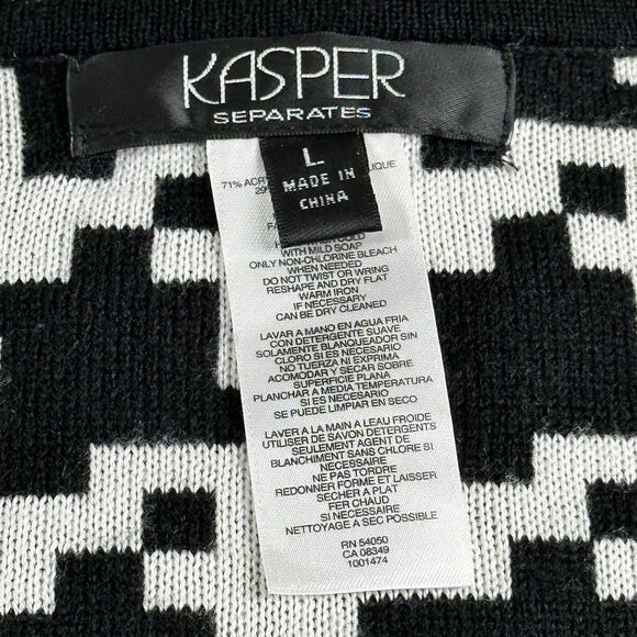 Kasper Separates Women's Large Poncho Short Sleeve Cardigan Houndstooth Casual - Picture 11 of 11